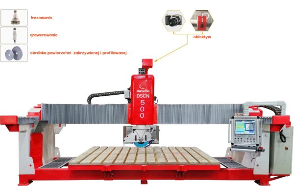 5 ašių CNC akmens diskinis pjūklas, monoblokinis tiltinis pjūklas DSCN 500A5 - Image 8